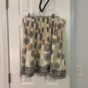 White House Black Market Beige and Gray Midi Skirt